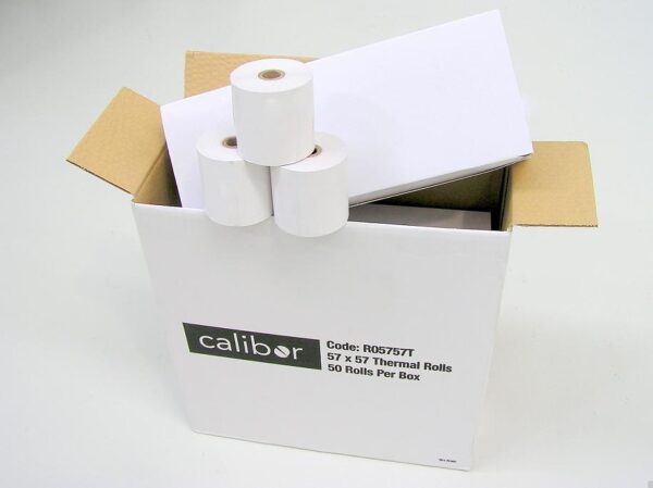 CALIBOR THERMAL PAPER 57X57 50 ROLLS/BOX