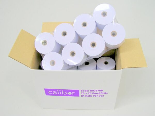 CALIBOR BOND PAPER 76MM X 76MM 24 ROLLS/BOX